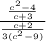 \frac{\frac{c^2-4}{c+3}}{\frac{c+2}{3(c^2-9)} }