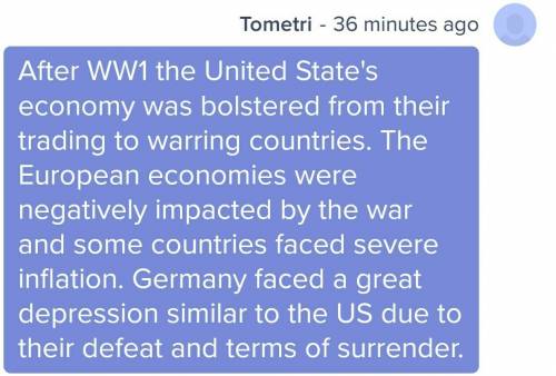 In 3-4 sentences, describe the economic impact of wwi on the world economy. what economic changes oc