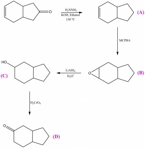 Wolff-kishner reduction (hydrazine, koh, ethylene glycol, 130°c) of the compound shown gave compound