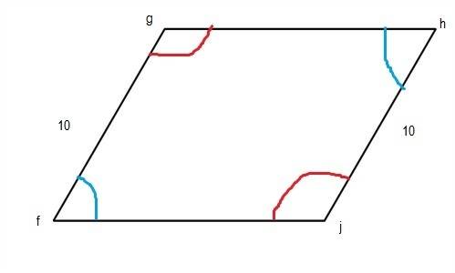 In diagram below, fg=10 and hj=10. which additional facts would guarantee that fghj is a parallelogr