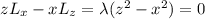zL_x-xL_z=\lambda(z^2-x^2)=0