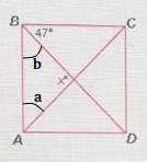 If abcd is a rectangle and the measurement of angle cbd=47 what is the value of x