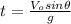 t=\frac{V_{o}sin\theta}{g}