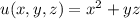 u(x,y,z)=x^2+yz