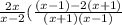 \frac{2x}{x-2}(\frac{(x-1)-2(x+1)}{(x+1)(x-1)}