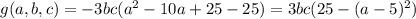 g(a,b,c)=-3bc(a^2-10a+25-25)=3bc(25-(a-5)^2)