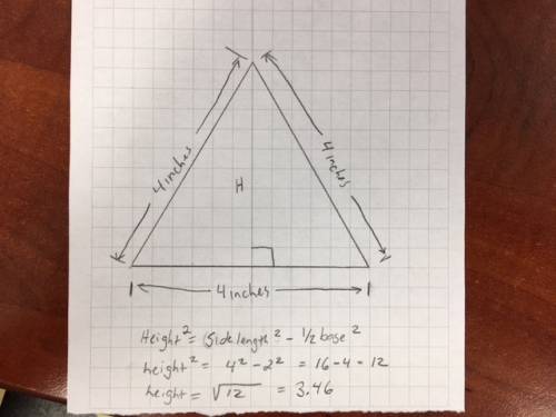 Is the height of an equilateral triangle the same as the sides?