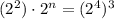 (2^2) \cdot 2^n = (2^4)^3