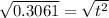 \sqrt{0.3061} = \sqrt{t^{2}