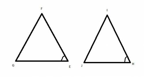 The ratios of corresponding sides in the two triangles are equal. what other information is needed t