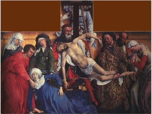 What characteristics of rogier van der weyden's style are seen in his painting the deposition?