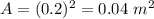 A=(0.2)^2=0.04\ m^2