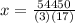 x= \frac{54450}{(3)(17)}