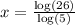 x=\frac{\log (26)}{\log(5)}