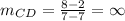 m_{CD}=\frac{8-2}{7-7}=\infty