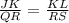 \frac{JK}{QR}=\frac{KL}{RS}