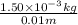 \frac{1.50\times 10^{-3}kg}{0.01 m}