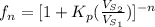 f_{n} = [1 + K_{p}(\frac{V_{S_{2}}}{V_{S_{1}}})]^{-n}