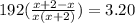 192(\frac{x+2-x}{x(x+2)})=3.20