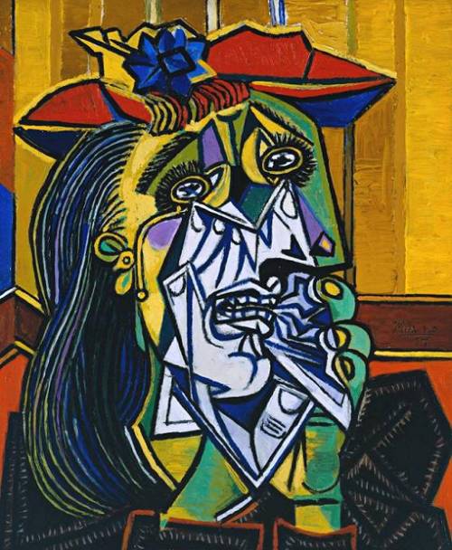 Asap which picasso artwork has these characteristics?  • contrast in light and dark makes the figure