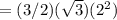 =(3/2)(\sqrt{3})(2^2)