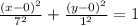 \frac{(x-0)^{2}}{7^{2}}+\frac{(y-0)^{2}}{1^{2}}=1