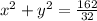 x^{2}+y^{2} = \frac{162}{32}