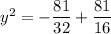 y^2=-\dfrac{81}{32}+\dfrac{81}{16}