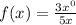 f(x)=\frac{3x^0}{5x}