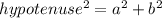 hypotenuse^2=a^2+b^2