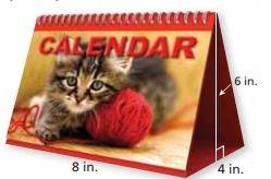 As a gift, you fill the calendar with packets of chocolate candy. each packet has a volume of 2 cubi