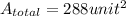 A_{total} = 288 unit^2