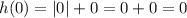 h(0)=|0|+0=0+0=0