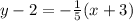 y-2=-\frac{1}{5}(x+3)