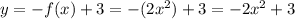 y=-f(x) +3 = -(2x^2)+ 3=-2x^2+3