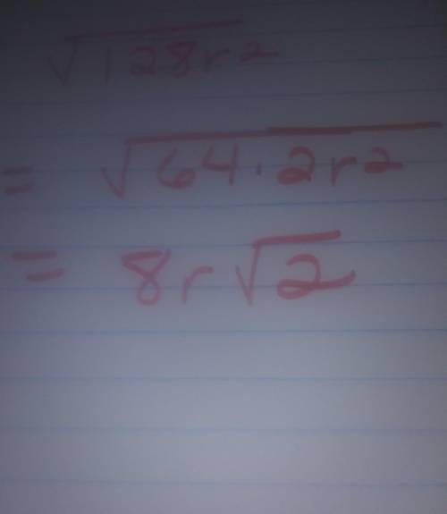 What is the square root of 128r squared