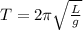 T = 2\pi \sqrt{\frac{L}{g}