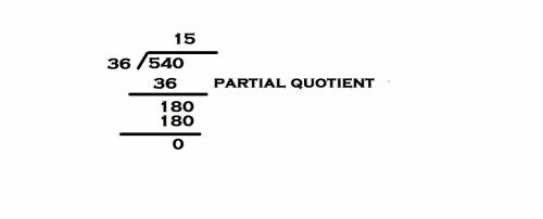 What is 36/540 partial quotients form