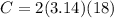 C=2(3.14)(18)