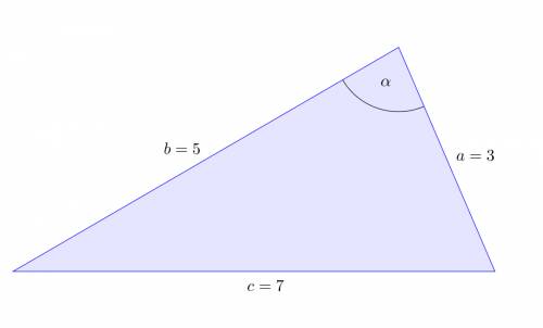 In a triangle, the sides measure 3,5, and 7 what is the measure, in degrees of the largest angle?