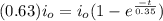 (0.63) i_{o} = i_{o}(1 - e^{\frac{-t}{0.35}})