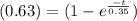 (0.63) = (1 - e^{\frac{-t}{0.35}})