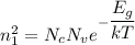n_{1}^2=N_{c}N_{v}e^{-\dfrac{E_{g}}{kT}}