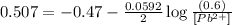 0.507=-0.47-\frac{0.0592}{2}\log \frac{(0.6)}{[Pb^{2+}]}