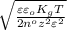\sqrt \frac{\varepsilon \varepsilon_{o} K_{g}T}{2 n^{o} z^{2} \varepsilon^{2}}