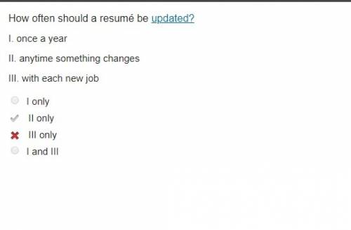 How often should a resumé be updated?  i. once a year ii. anytime something changes iii. with each n