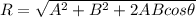 R=\sqrt{A^2+B^2+2AB cos\theta}