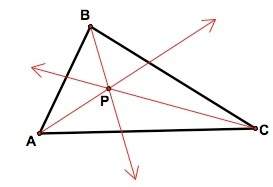 The three angle bisectors of δabc intersect at point p. point p is the a) centroid b) circumcenter c