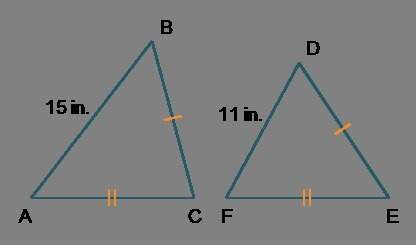Given ac ≅ fe and cb ≅ ed which statement is correct? angle a is larger than angle b. angle c is c