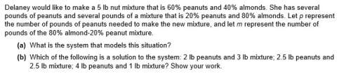Plz you need to answer both (a) and (b). i'll give brainliest! !